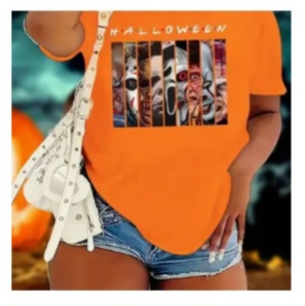 Women's  Plus Size Halloween Short Tee size 1XL